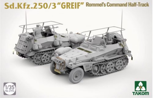 TAKOM 2194 German Sd.Kfz 250/3 «Greif» Rommel Command Half-Track 1/35 harckocsi makett