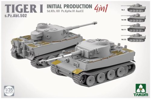 TAKOM 2197 German Tiger I Initial Production 4 in 1 s.Pz.Abt.502 1/35 harckocsi makett