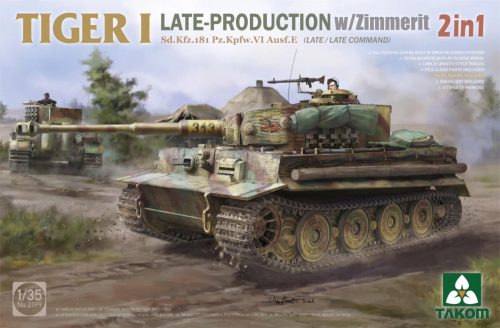 TAKOM 2199 German Tiger I Late Production w/zimmerit Sd.Kfz. 181 Pz.Kpfw. VI Ausf. E (Late/Late Command) 1/35 harckocsi makett