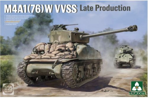 TAKOM 2207 US M4A1 76(W) VVSS Sherman Late Production 1/35 harckocsi makett