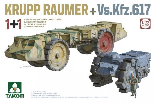 TAKOM 5007 German Krupp Räumer + Vs.Kfz.617 1/72 makett