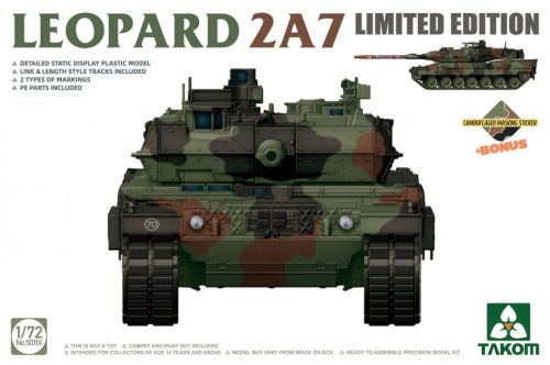 TAKOM 5011X German Leopard 2A7 Limited Edition 1/72 harckocsi makett