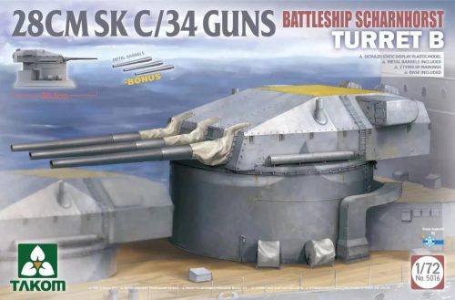 TAKOM 5016 German 28 cm SK C/34 Battleship Scharnhorst Turret B 1/72 makett