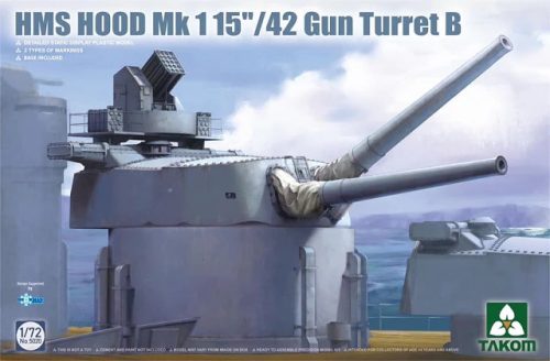 TAKOM 5020 HMS Hood 15"/42 Mk1 Gun Turret B 1/72 makett