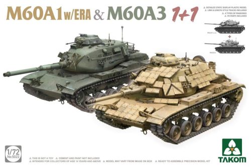 TAKOM 5022 M60A1 w/ERA & M60A3 2 complete kits per box 1/72 harckocsi makett