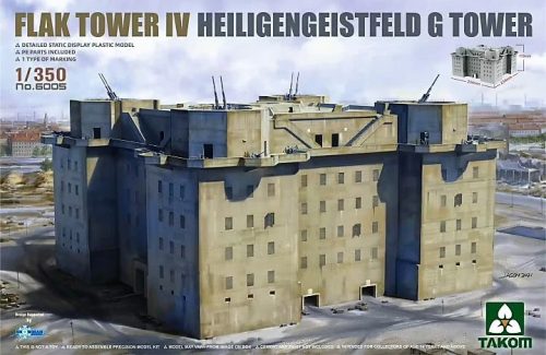 TAKOM 6005 Flak Tower IV Heiligengeistfeld G Tower 1/350 épület makett