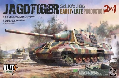 TAKOM 8001 Sd.Kfz.186 Jagdtiger early/late production 2 in 1 1/35 harckocsi makett