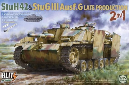 TAKOM 8006 German StuH 42 & StuG III Ausf. G Late Production 2 in 1 1/35 harckocsi makett