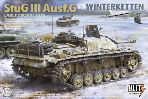 TAKOM 8010 StuG III Ausf.G With Winterketten Early Production 1/35 harckocsi makett