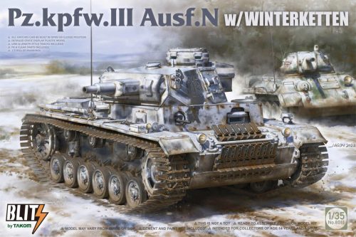 TAKOM 8011 German Pz.Kpfw. Ill Ausf. N w/Winterketten 1/35 harckocsi makett