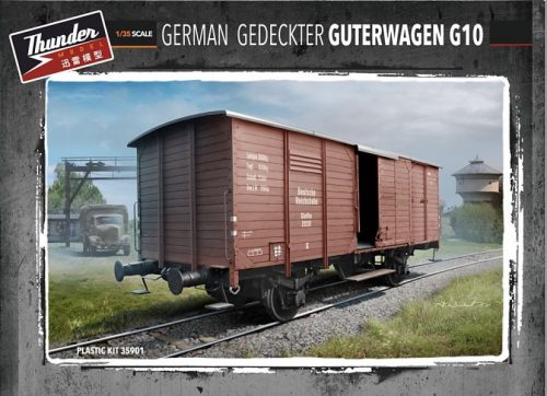 Thunder Model 35901 German Gedeckter Güterwagen G10 - Német tehervagon 1/35 vasút makett