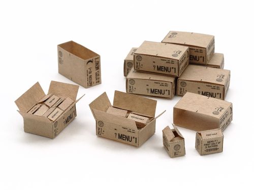 Tamiya U.S. 10-in-1 Ration Cartons (WWII) 1/35 (300012689) makett
