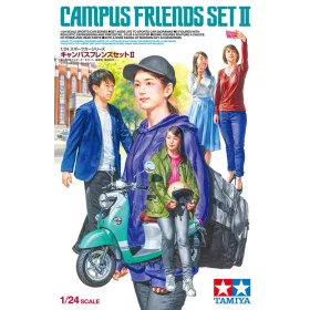   Tamiya Campus Friends Set II (plus scooter) 1/24 (300024356) figura makett