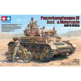   Tamiya German Panzerkampfwagen IV Ausf F. & Motorcycle North Africa (300025208) harckocsi makett