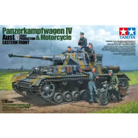   Tamiya German Panzerkampfwagen IV Ausf G. Early Production & Motorcycle Eastern Front (300025209) harckocsi makett