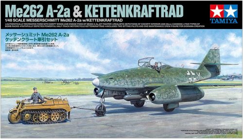 Tamiya Messerschmitt Me 262 A-2a w/Kettenkraftrad 1/48 (300025215) repülőgép makett