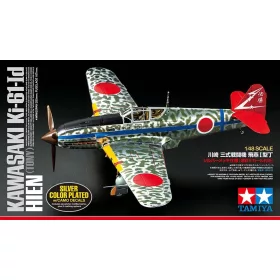   Tamiya Kawasaki Ki-61-Id Hien (Tony) Silver Color Plated (w/Camo Decals) 1/48 (300025424) repülőgép makett