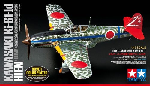 Tamiya Kawasaki Ki-61-Id Hien (Tony) Silver Color Plated (w/Camo Decals) 1/48 (300025424) repülőgép makett