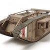 Tamiya WWI British Tank Mk.IV Male - w/Single Motor/British Figures 1/35 (300030057) harckocsi makett