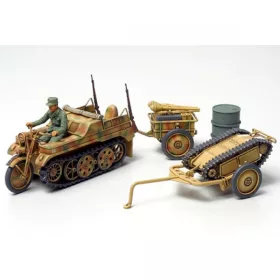   Tamiya German Kettenkraftrad with Infantry Cart & Goliath Vehicle 1/48 (300032502) katonai makett