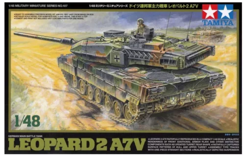 Tamiya Leopard 2 A7V German Main Battle Tank 1/48 ( (300032607) harckocsi makett