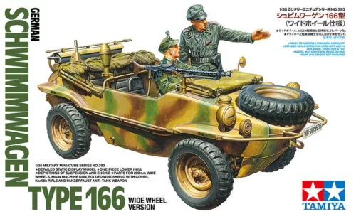 Tamiya German Schwimmwagen Type 166 Wide Wheel Version 1/35 (300035393) harcjármű makett
