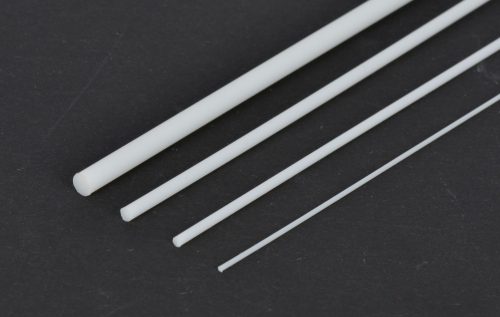 Tamiya Plastic Beams 5mm Round x 400 mm (10pcs) (300070134) - Műanyag rúd-profil, fehér