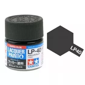   Tamiya LP-40 Metallic Black gloss 10ml (300082140) műgyanta alapú makett festék