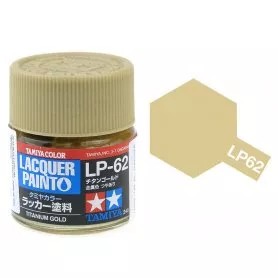 Tamiya LP-62 Titanium Gold gloss 10 ml (300082162) műgyanta alapú makettfesték