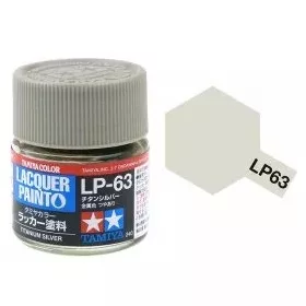   Tamiya LP-63 Titanium Silver gloss 10ml (300082163) műgyanta alapú makett festék