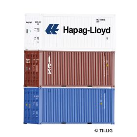   Tillig 09836 Konténer-készlet, 3 db 20 lábas konténer (E5-6) (H0)