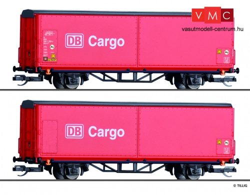 Tillig 1028 Eltolható oldalfalú teherkocsi-pár, Hirrs-tt 325, DB Cargo (E5) (TT)