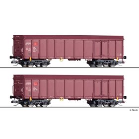   Tillig 1037 Nyitott négytengelyes teherkocsi-pár, Ealos-x, DB-AG (E6) (TT)