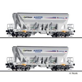   Tillig 1054 Önürítős négytengelyes teherkocsi-pár, Faccns, Captrain/Eurovia, GATX (E6) (TT)