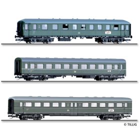   Tillig 1069 Személykocsi-készlet, 3-részes D 118 Leipzig-Köln, Set 2, DR (E3) (TT)
