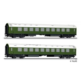   Tillig 1081 Személykocsi-pár, négytengelyes szalonkocsi, DDR-Regierung Baujahr 1966, DR (E4) (TT)