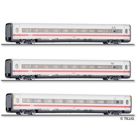   Tillig 1082 Nagysebességű villamos motorvonat ICE-1 betétkocsi-készlet, 3-részes, Redesign, DB-AG (E6) (TT)