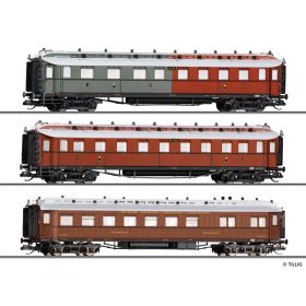   Tillig 1085 Személykocsi-készlet, négytengelyes Preußischer Schnellzug, K.P.E.V. (E1) (TT)