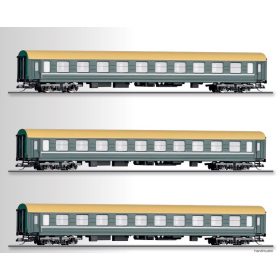   Tillig 1096 Személykocsi-készlet, 3-részes Halberstadt típus, Filmzug, DB-AG (E5) (TT)