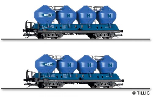 Tillig 1114 Poranyagszállító négytengelyes silókocsi-pár, Uacs 451.1, NHN spol. s.r.o. (E6) (TT)