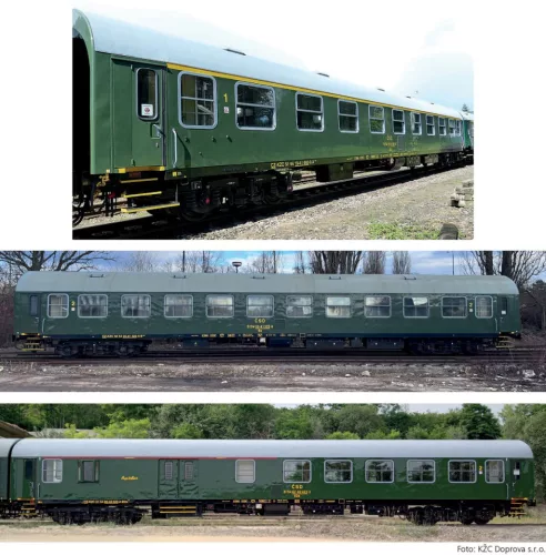 Tillig 1122 Személykocsi-készlet, 3-részes négytengelyes Retro-Zug der KŽC Doprava s.r.o. (E6) (TT)