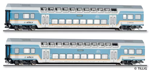 Tillig 1130 Emeletes személykocsi-pár, DBpza 780, DLB alex (E6) (TT) - Set 2