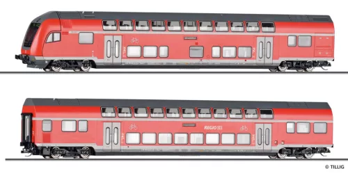 Tillig 1131 Emeletes személykocsi-pár vezérlőkocsival, DBpza 780, DB-AG (E6) (TT) - DCC