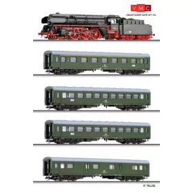 Tillig 1430 Analóg kezdőkészlet: BR 01.5 gőzmozdony 4 db személykocsival, DR (E3) (TT) - m
