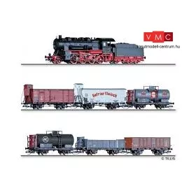 Tillig 1456 Analóg kezdőkészlet: BR 56.20 gőzmozdony, 6 különböző teherkocsival, DRG, P