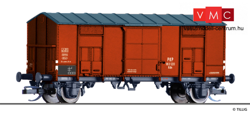 Tillig 14881 Fedett sátortetős teherkocsi, Kdn, PKP (E3) (TT