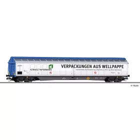   Tillig 15839 Eltolható oldalfalú négytengelyes teherkocsi, Habins, Klingele Papierwerke, DB-AG (E5) (TT)