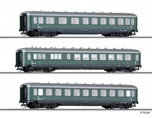 Tillig 1596 Személykocsi készlet, 3-részes, (Schürzenwagen), ÖBB (E3) (TT)