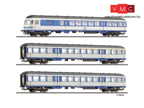 Tillig 1618 Személykocsi készlet vezérlőkocsival, Karlsruher Versuchszug, 3-részes, DB (E4