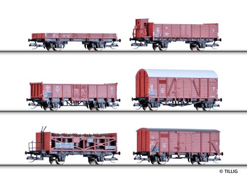 Tillig 1646 Teherkocsi-készlet, 6-részes, PKP (E3) (TT)